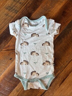 Kyte BABY Hedgehog Onesie with Sage Trim 0-3 month